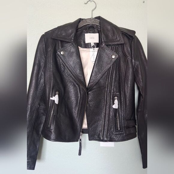 Joie Leolani Leather Biker Jacket XS NWT - Picture 14 of 14